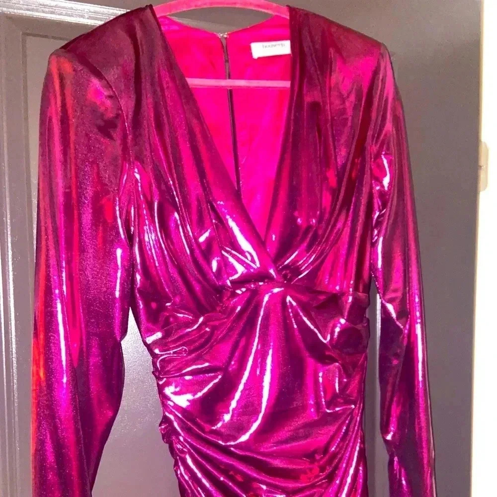 House of CB Metallic Pink Mini Dress